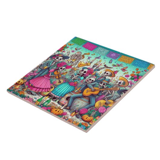 色彩の鮮やか骨格 タイル (側面)