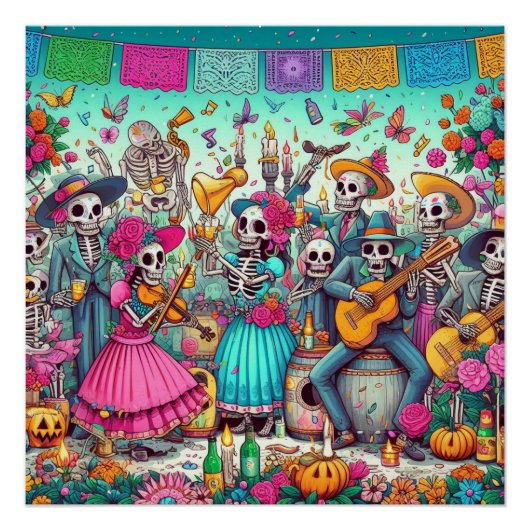 色彩の鮮やか骨格 ポスター (正面)