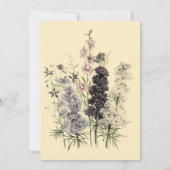 色彩の鮮やか魅力的ガーデンのブライダルシャワー招待 招待状 (裏面)