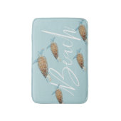 色彩の鮮やか「ビーチ」文字のウミガメ バスマット (正面縦)