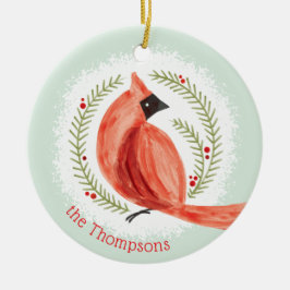 色彩の鮮やか（鳥）ショウジョウコウカンチョウリースカスタムファミリー名&写真 セラミックオーナメント