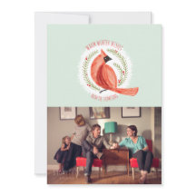 色彩の鮮やか（鳥）ショウジョウコウカンチョウリースワンフォトホリデーカード