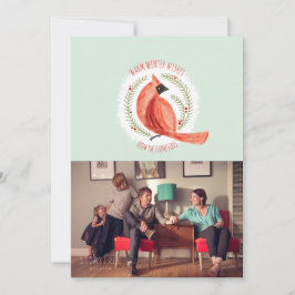 色彩の鮮やか（鳥）ショウジョウコウカンチョウリースワンフォトホリデーカード シーズンカード