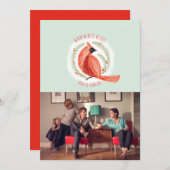 色彩の鮮やか(鳥)ショウジョウコウカンチョウリースワンフォトホリデーカード シーズンカード (正面/裏面)