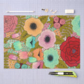色彩の鮮やかArt Flowers Art Journal Gift Wrap Wrapping 薄葉紙 (クラフト)