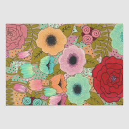 色彩の鮮やかArt Flowers Art Journal Gift Wrap Wrapping 薄葉紙