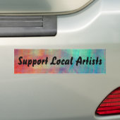 色彩の鮮やかBumper Sticker「Support Local Artists」 バンパーステッカー (車上)