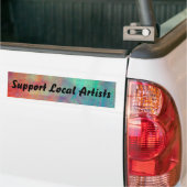 色彩の鮮やかBumper Sticker「Support Local Artists」 バンパーステッカー (トラック上)