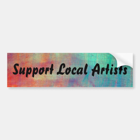 色彩の鮮やかBumper Sticker「Support Local Artists」 バンパーステッカー (正面)