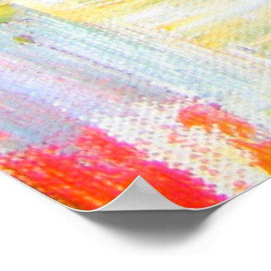 色彩の鮮やかcanvasテクスチャCaの赤と青のシェーディング ポスター (角)