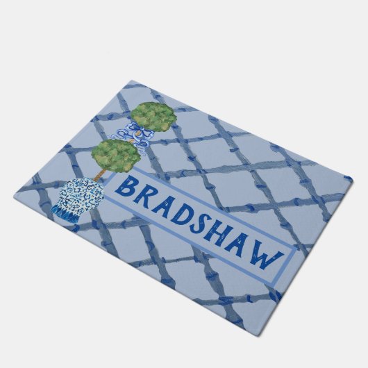 色彩の鮮やかChinoiserie Ginger Jars Jar Doormat ドアマット (アングル)