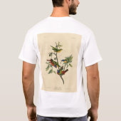 色彩の鮮やかFinch (Bunting) Audubon's Birds of America Tシャツ (裏面)