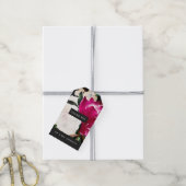 色彩の鮮やかMagnolia on Black |さん結婚ありがとう ギフトタグ (より糸付き)