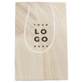 色彩の鮮やかNatural エレガント Neutralロゴ ミディアムペーパーバッグ (正面)