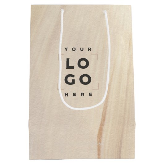 色彩の鮮やかNatural エレガント Neutralロゴ ミディアムペーパーバッグ (裏面)