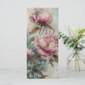 色彩の鮮やかPeonies – グリーティングカード、はがき (スタンド正面)