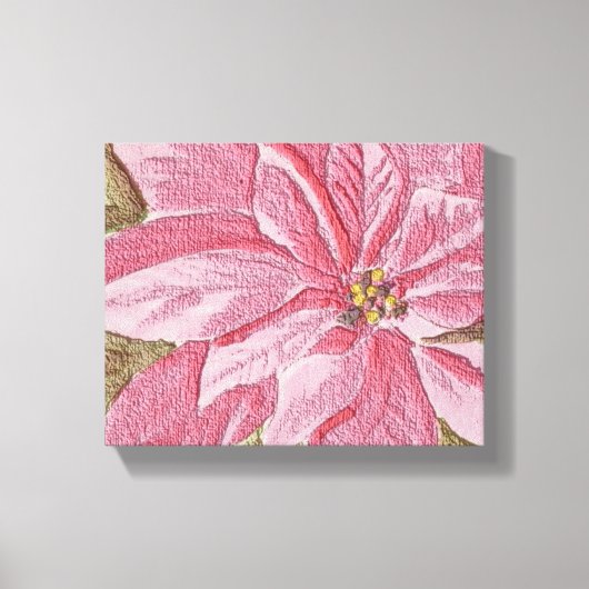 色彩の鮮やかPoinsettia Christmas Flower キャンバスプリント (正面)