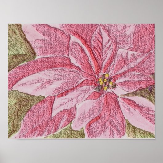 色彩の鮮やかPoinsettia Christmas Flower ポスター (正面)