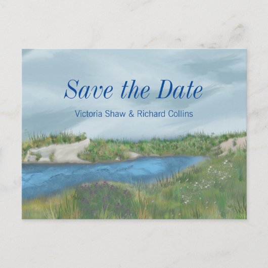 色彩の鮮やかSeaideの日付の保存 案内ポストカード (正面)