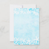 色彩の鮮やかStarfish Aqua Blueパーティーテーブル番号カード 招待状 (裏面)