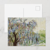 色彩の鮮やかTrees Digital Art Composition ポストカード (正面/裏面)