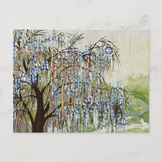 色彩の鮮やかTrees Digital Art Composition ポストカード (正面)