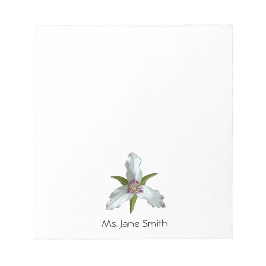 色彩の鮮やかTrillium春Wildflower Notepad ノートパッド (正面)