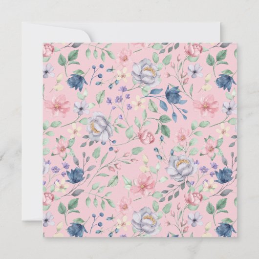 色彩の鮮やかWhimsyフローラブライダルシャワー招待 招待状 (裏面)