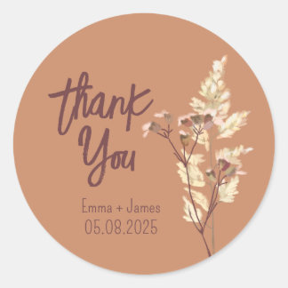 色彩の鮮やかWildflowers Thank You Sticker ラウンドシール