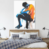 色彩熟考 – 抽象芸術・アート キャンバスプリント (インサイチュ (寝室))