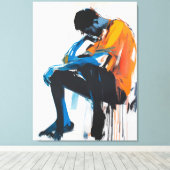 色彩熟考 – 抽象芸術・アート キャンバスプリント (インサイチュ (ウッドフロア))