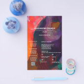 色彩瞑想 | アブストラクト水彩アート チラシ (シングル)