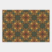 色彩華美が入った防峰の民俗自然模様 ラッピングペーパーシート (正面)