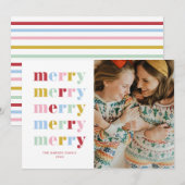 色彩豊かでポップな虹のホリデーカード 招待状 (正面/裏面)