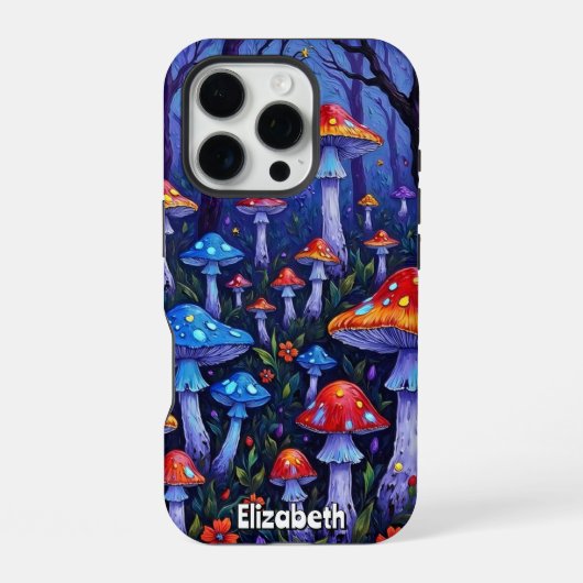 色彩豊かなキノコの森 iPhoneケース (裏面)