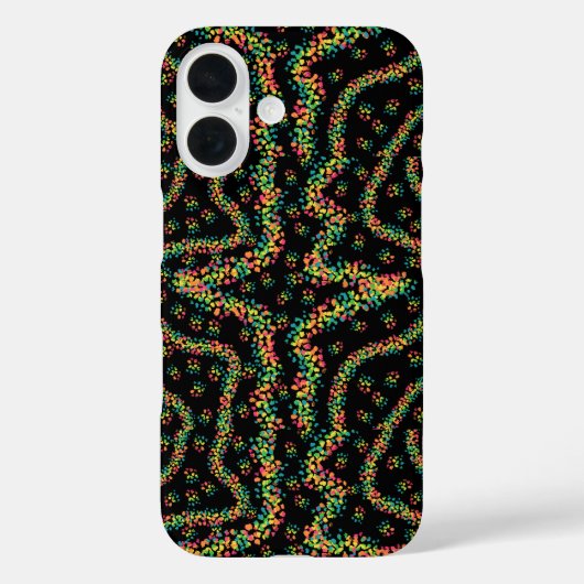 色彩豊かなスーラ様式の点描主義パターン Case-Mate iPhoneケース (裏面)