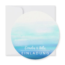 色彩豊かなロマンティックパステル招待状