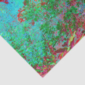 色彩豊かな抽象的な庭園と真紅の夕焼け 薄葉紙 (詳細)