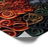 色彩豊かな秋の風景を描いたクイリングアート ポスター (角)