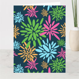 色彩豊かな花火の抽象的なデザインのグリーティングカード カード