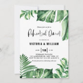 色彩豊かな葉のトロピカル リハーサルディナー 招待状 (正面)