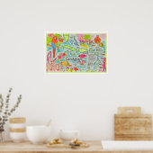 色彩豊図解入りの、写真付きのかな島プリント ポスター (キッチン)