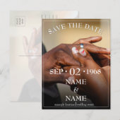 色打掛の結婚式の夫婦の手に指輪をつける インビテーションポストカード (正面/裏面)