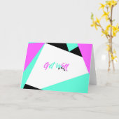 色抜きカードの取得 | ブラックティール（緑がかった色）ピンク カード (黄色い花)