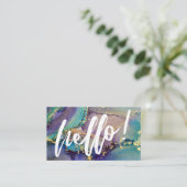 色数々のと金ゴールドの抽象芸術液体芸術こんにちは 名刺 (スタンド正面)