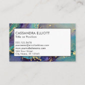 色数々のと金ゴールドの抽象芸術液体芸術こんにちは 名刺 (裏面)