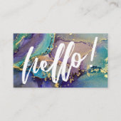 色数々のと金ゴールドの抽象芸術液体芸術こんにちは 名刺 (正面)