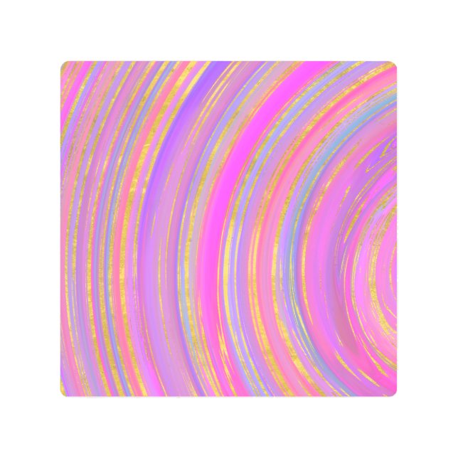 色数々のと金ゴールド メタルプリント (正面)