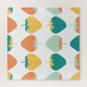 色数々ののイチゴ：ヴィンテージ果実模様。 ジグソーパズル (横)