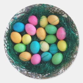 色数々ののイースターの卵の巣 ラウンドシール